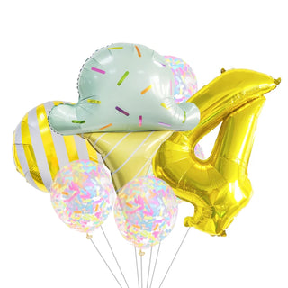 Set de 7 Globos de Aluminio Estrella con Confeti Dulce