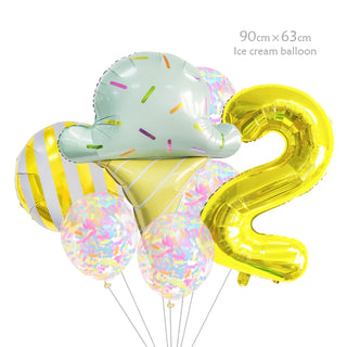 Set de 7 Globos de Aluminio Estrella con Confeti Dulce
