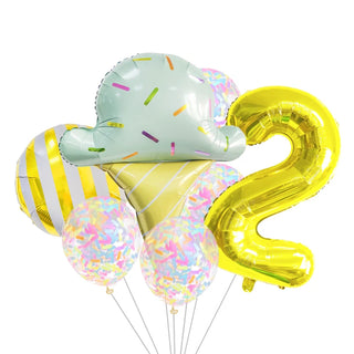 Set de 7 Globos de Aluminio Estrella con Confeti Dulce