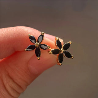 Pendientes de Estrella Pequeña con Circón Arcoíris Plateados