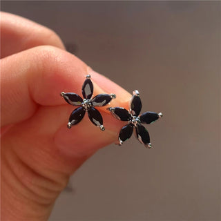 Pendientes de Estrella Pequeña con Circón Arcoíris Plateados