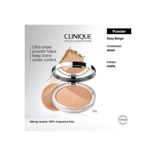 POLVO COMPACTO STAY-MATTE SHEER PRESSED POWDER -STAY TEA CLINIQUE 7.6G