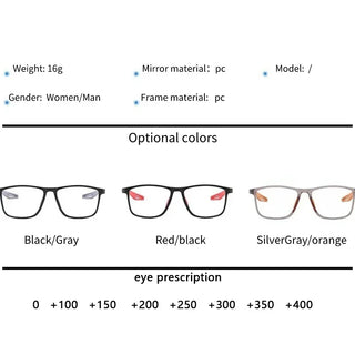 Gafas de Lectura TR90 Ultralivianas con Bloqueo de Luz Azul