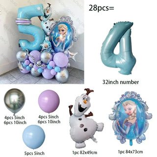 Set de 28 Globos Frozen Princesa Elsa Disney
