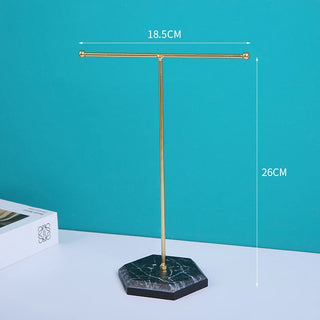Soporte de Joyería en Forma de T con Patrón de Mármol