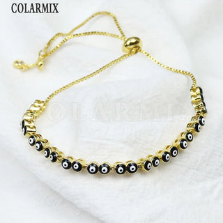 Set de 10 Pulseras Esmaltadas Ojos Coloridos Bohemias