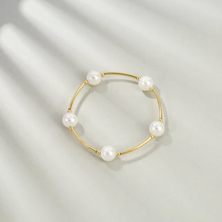 Badu Pulsera de Perlas de Imitación 10mm con Bendición