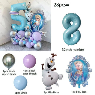 Set de 28 Globos Frozen Princesa Elsa Disney