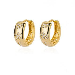 Pendientes de Aro de Estrella de Acero Inoxidable Dorados