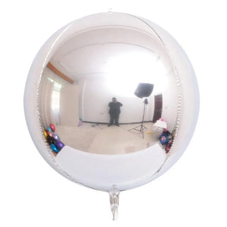 Set de 10 Globos Redondos 4D Plateados Metálicos