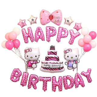 Set de Globos Hello Kitty Sanrio para Decoración de Fiesta