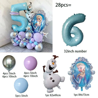 Set de 28 Globos Frozen Princesa Elsa Disney