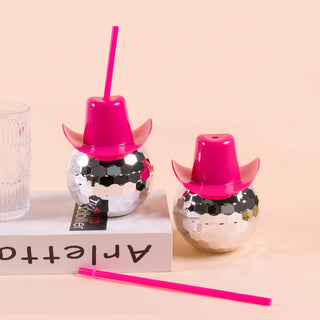 Set de 6 Copas Disco con Bola de Discoteca y Sombrero Vaquera