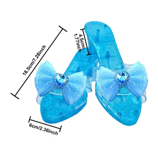 Zapatos de Tacón Alto de Cristal Rosa/Azul para Princesa