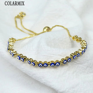 Set de 10 Pulseras Esmaltadas Ojos Coloridos Bohemias