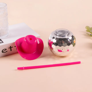 Set de 6 Copas Disco con Bola de Discoteca y Sombrero Vaquera