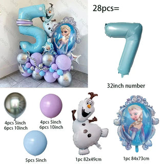 Set de 28 Globos Frozen Princesa Elsa Disney