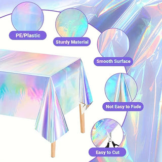 Mantel Holográfico Iridiscente para Fiesta Disco