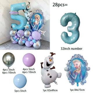 Set de 28 Globos Frozen Princesa Elsa Disney