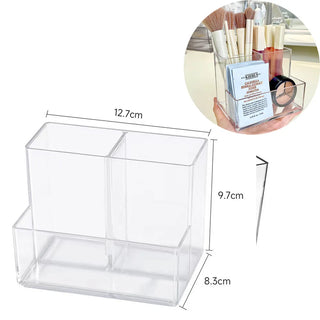 Organizador de Maquillaje Acrílico Transparente para Brochas