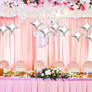 Set de 40 Globos Estrella de 4 Puntas Dorados y Plateados