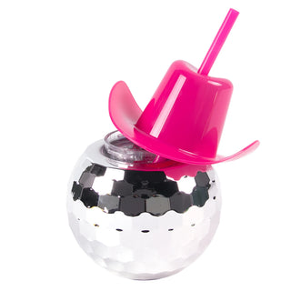 Set de 6 Copas Disco con Bola de Discoteca y Sombrero Vaquera