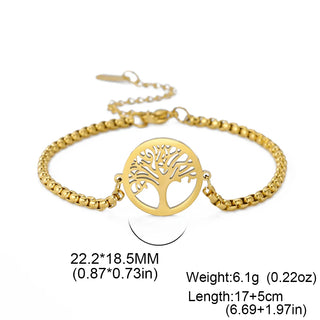 Pulsera de Acero Inoxidable con Colgante Árbol de la Vida