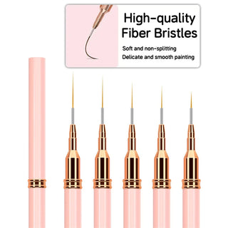 Set de 5 Pinceles Delineadores para Arte de Uñas