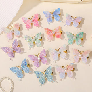 Set de 6 Horquillas de Mariposa con Lentejuelas y Perlas