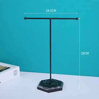 Soporte de Joyería en Forma de T con Patrón de Mármol