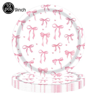 Vajilla Desechable Temática de Lazos Rosas PartiesTour