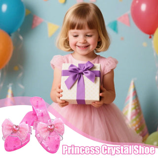 Zapatos de Tacón Alto de Cristal Rosa/Azul para Princesa