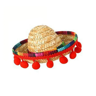 Sombrero de Paja Estilo Mexicano para Mascotas