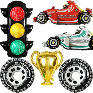 Globos de Papel de Aluminio Temáticos de Coches de Carreras