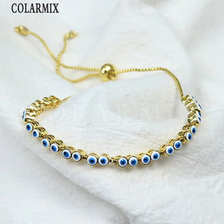 Set de 10 Pulseras Esmaltadas Ojos Coloridos Bohemias