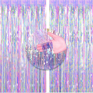 Cortinas de Oropel Metálico Brillante con Flecos