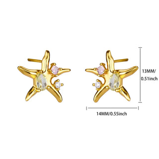 Pendientes Vintage de Estrella de Mar de Acero Inoxidable