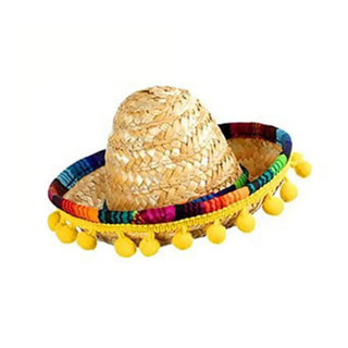 Sombrero de Paja Estilo Mexicano para Mascotas