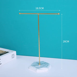 Soporte de Joyería en Forma de T con Patrón de Mármol