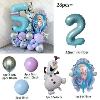 Set de 28 Globos Frozen Princesa Elsa Disney