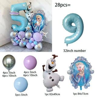 Set de 28 Globos Frozen Princesa Elsa Disney
