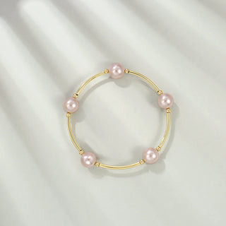 Badu Pulsera de Perlas de Imitación 10mm con Bendición