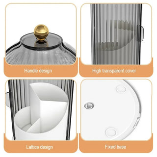 Organizador Giratorio 360° para Brochas de Maquillaje con Cubierta