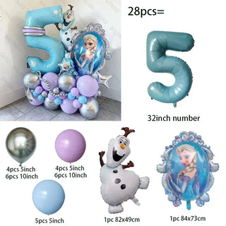 Set de 28 Globos Frozen Princesa Elsa Disney